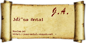 Jósa Antal névjegykártya