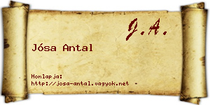 Jósa Antal névjegykártya